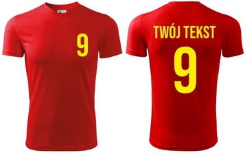 Koszulka piłkarska sportowa z nadrukiem personalizacja własny napis numer M