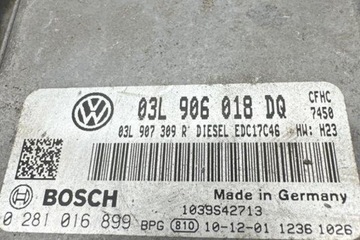 JEDNOTKA MOTORU ECU VW TOURAN (1T3) 03L906018DQ 2.0L DIESEL 2012