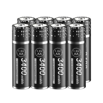 8 sztuk 1,5 V akumulator litowo-jonowy AA 3400 mWh akumulator litowy R6
