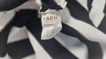 YARN Premium Sweterek Bluzka w Pasy Czarny + Biały Serduszko Nowość