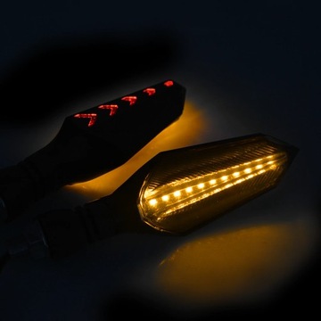 4x KIERUNKOWSKAZY LED DRL DYNAMICZNE PŁYWAJĄCE MOTOCYKL QUAD POZYCJA + STOP