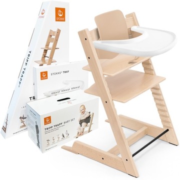 STOKKE Tripp Trapp krzesełko zestaw 3w1 – Natural