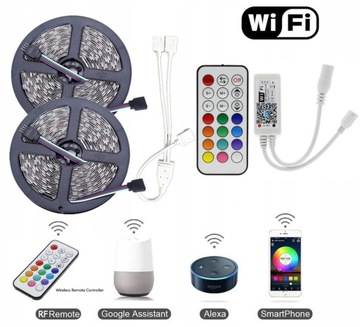 ZESTAW TAŚMA LED RGBW 5M 5050 WiFi GOOGLE ALEXA RF