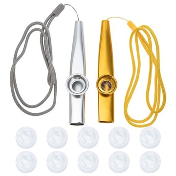 3 комплекта Metal Kazoos с удобными в использовании мембранами.
