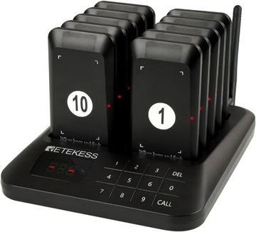 Retekess TD157S Przywoływacz Klientów,Bezprzewodowy System Pagera,10 Pagers
