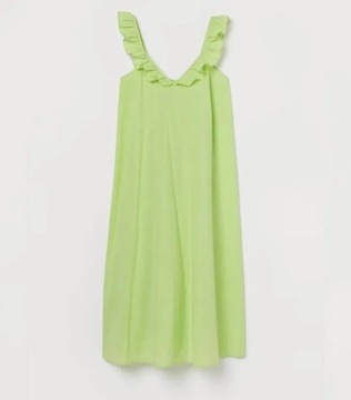 704. H&M neonowa letnia luźna sukienka bawełniana r 38