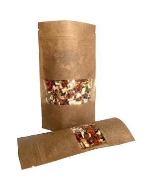 Бумажный пакет с окном Doypack с 500 мл строки 100 шт.