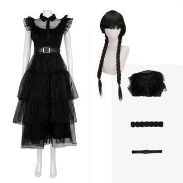 Wednesday Addams Strój Sukienka Cosplay przebranie