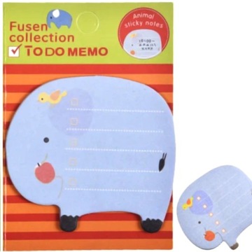 KARTECZKI SAMOPRZYLEPNE MINI DLA DZIECI W KSZTAŁCIE ZWIERZĄT NOTES 6x
