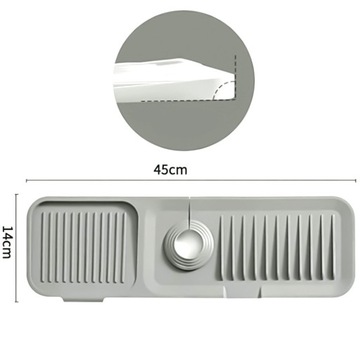 SILIKONOWA MATA NA ZLEW OCIEKACZ POD KRAN SZARA MATA OCHRONNA DO KUCHNI
