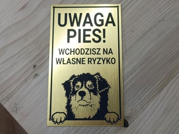 Tabliczka UWAGA PIES grawerowana różne RASY