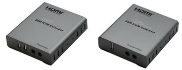 Konwerter Extender sygnału HDMI na skrętce LAN USB