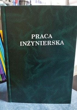 Wydruk i Oprawa Praca Inżynierska Zielony dym Napis Srebrny