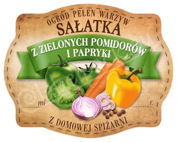 SAŁATKA Z POMIDORY i PAPR - Etykieta, naklejka 10x