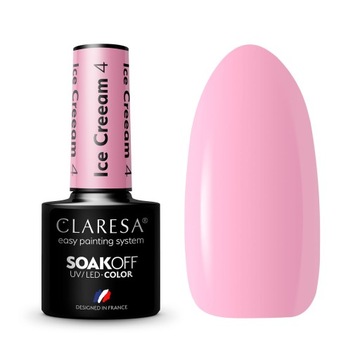 CLARESA LAKIER HYBRYDOWY ICE CREAM 4 -5G RÓŻOWY