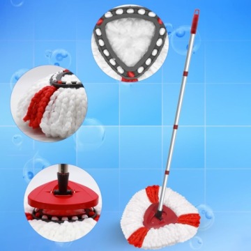 НАБОР ВРАЩАЮЩЕЙСЯ ДЛЯ ПОЛА ШВАБРЫ TURBO ИЗ МИКРОФИБРЫ С 4 СМЕННЫМИ НАСАДКАМИ + ШТОК