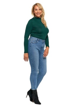 Spodnie Jeansowe Damskie Jeansy Skinny Wysoki Stan Wygodne MORAJ r. 42