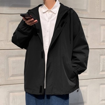 Куртки Мужские Уличная одежда Весна Досуг с капюшоном ку