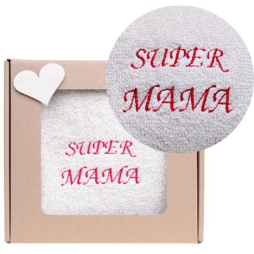 Ręcznik zestaw SUPER MAMA dzień mamy gotowy zestaw
