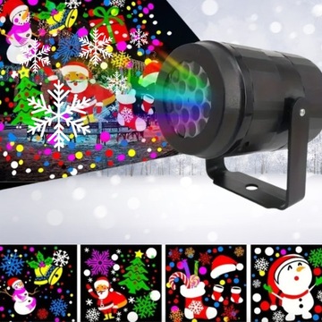 PROJEKTOR ŚWIĄTECZNY LED ŚNIEG LASEROWY RZUTNIK REFLEKTOR MIKOŁAJ RENIFER