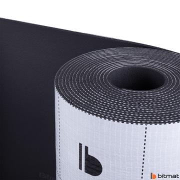 КОВрик РЕЗИНОВЫЙ БИТМАТ РЕЗИНОВЫЙ, ЗВУКОИЗОЛЯЦИОННЫЙ, С КЛЕЕМ 6мм 10х100см