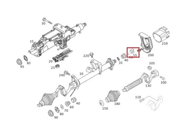 MERCEDES W124 R129 W140 R170 W202 W208 W210 KROUŽEK SLOUPCE ŘÍDÍCÍ