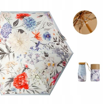 Kompaktowy parasol kieszonkowy w kwiaty, anty-UV Paraso Mini