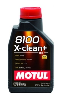 OLEJ SYNTETYCZNY MOTUL 8100 X-CLEAN+ 5W30 1L