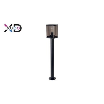 Lampa słupek ogrodowa E27 LED IP44 z dymionym koloszem czarna Xudo