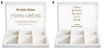 BIAŁE drewniane pudełko grawer ślub wesele prezent