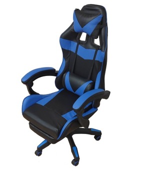 Fotel Gamingowy TS-046A dla Gracza Obrotowy CZARNO-NIEBIESKI