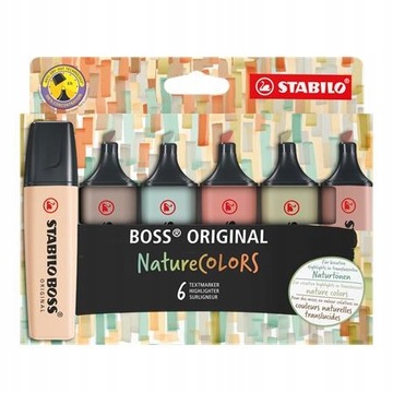 STABILO BOSS ORIGINAL NatureColors хайлайтер 6 цветов футляр EARTH COLORS