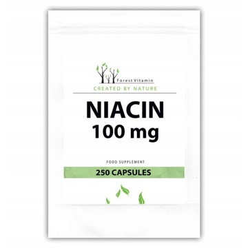 FOREST VITAMIN Niacin 100mg 250caps NIACYNA POPRAWIA KRĄŻENIE UKŁAD NERWOWY
