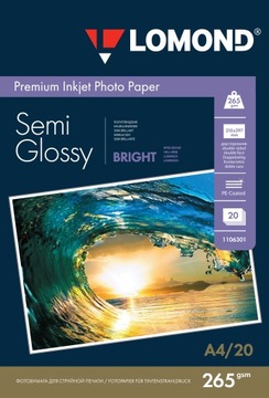PAPIER FOTOGRAFICZNY A4 PÓŁ BŁYSK 265g DWUSTRONNY