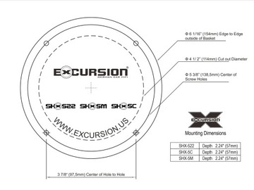 Excursion SHX-5.3C Автомобильная акустика 3-полосная система 10см 100мм