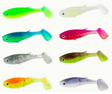 Zestaw gum ripper kopyto 7 cm okoń szczupak kleń jaź sandacz 8 sztuk Guma