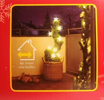 КРАСИВЫЕ 10шт ЗВЕЗДЫ IP44 КРАСНЫЙ ТАЙМЕР 7,5м 12СМ