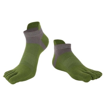 Breathable Low Cut Toe Sweat Absorb Sports Five Finger Ankle Green