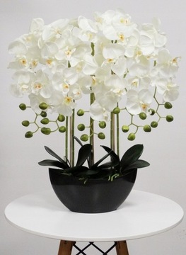 ИСКУССТВЕННАЯ ОРХИДЕЯ КРАСИВАЯ ОРХИДЕЯ В ГОРШКЕ ИСКУССТВЕННЫЕ ЦВЕТЫ 5 ПРУЖИН ПРЕМИУМ