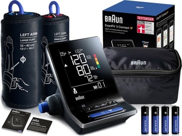 CIŚNIENIOMIERZ BRAUN BUA6350 ExactFit 5 LCD ARYTMIA BLUETOOTH + 2 MANKIETY.