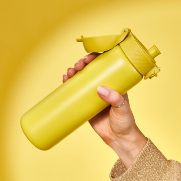 STALOWY LEKKI BIDON NA WODĘ NAPOJE STAL NIERDZEWNA ŻÓŁTY ION8 0,6 l