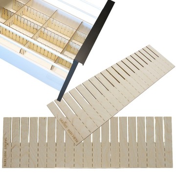 ДЕРЕВЯННЫЙ ОРГАНАЙЗЕР ДЛЯ ЯЩИКОВ 43х13СМ СЕПАРАТОР x2