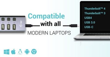 Концентратор USB 3.0/USB-C, 9 портов LAN + адаптер питания