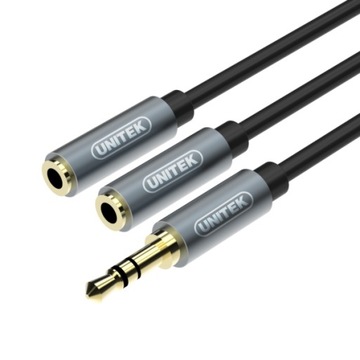 Adapter Unitek Jack 3,5 wtyk - 2x Jack 3,5 gniazdo
