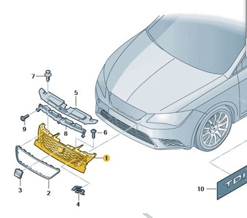 KRATKA GRILL ATRAPA ZDERZAKA SEAT LEON CUPRA