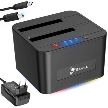 Klonovací Dokovací Stanice Pro Disky Sata 2x 2,5" 3,5" Ssd Hdd Usb 3.2 Pouzdro