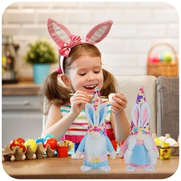 2x СТОЯЩАЯ ФИГУРКА СЛОНА ГНОМА ОРНАМЕНТ ВЕСЕННЕЕ УКРАШЕНИЕ ПАСХАЛЬНЫЙ ЗАЯЧИК