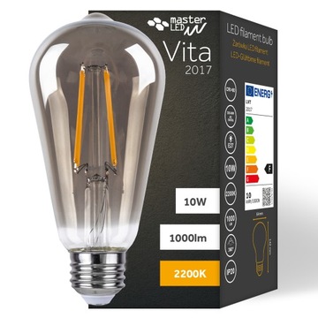 Żarówka LED E27 FILAMENT EDISON RETRO OZDOBNA 10W