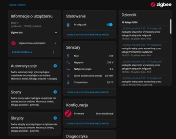Przekaźnik ZigBee 16A z pomiarem prądu na szynę DIN TUYA Smart Life HA