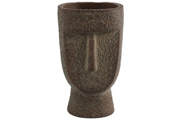 Doniczka twarz Cara roz. L wys. 20,5 cm Brąz